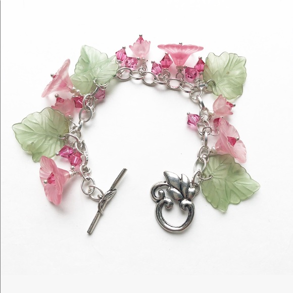 ARTISAN BOHO PINK FLOWER BRACELET - Picture 2 of 3
